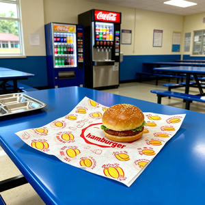 Papier ciré de qualité alimentaire, logo personnalisé, papier anti-graisse pour hamburger, papier pour sandwich, papier de cuisson, cuisine, rouleau de poulet - Product Image 1