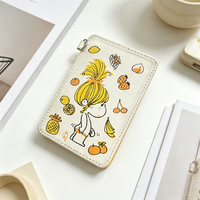 Dompet Kartu Tipis Pria Wanita Minimalis Dompet Saku Depan Elastis Tempat Kartu Kredit Anti RFID Motif Bunga