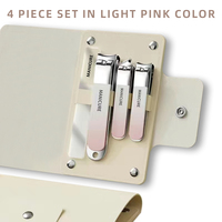 Promoción: Set de Manicura y Pedicura de Lujo de 4 Piezas, Nuevo Set de Cuidado Personal, Lima de Uñas de Acero Inoxidable, Cortaúñas, Caja con Logotipo Personalizable