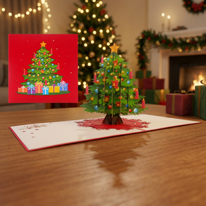 Carte pop-up 3D grand format Arbre de Noël fait main, design personnalisé, cadeau de Noël du Vietnam, produit phare tendance - Product Image 6