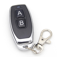 Télécommande universelle sans fil RF 433 MHz à 2 touches en ABS et métal avec code d'apprentissage pour porte de garage automatique et éclairage