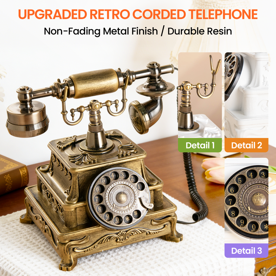 Beige Color Box Patterns Vintage Home Decor Business Classic Gift Set Box Phone Line Direct ...