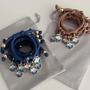 Bracelets de charme faits à la main à la mode, représentant un portrait de médecin chrétien pauvre, avec des zircons, tissage de corde épaisse, ensemble de bracelets de bijoux pour femmes - Product Image 1