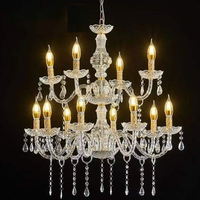Lustre LED en cristal doré pour décoration de mariage, support en aluminium, vente directe usine