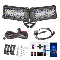 2Pcs 7 Inch Nova Auto App Control White et Rgbw 40W Led Fog Lights pour camions