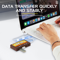 Bande rétro drôle Hub USB Type C 4 ports Accessoires électroniques de bureau Station d'accueil pour téléphone portable HUB USB