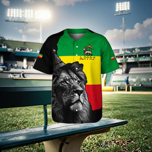 Seragam Baseball Ukuran Besar Pria Hari Nasional Ethiopia, Motif Singa Yehuda Afrika, Seragam Sepak Bola Desain Cetak Kustom - Product Image 1