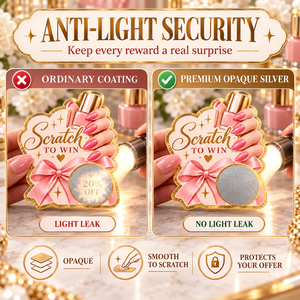 Tarjeta Rasca y Gana Personalizada con Impresión en Dorado Opaco para Promoción de Juegos, con Revestimiento Suave para Raspar y Ganar, Ideal para Productos de Belleza - Product Image 2