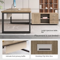 Ensemble complet de bureau de direction modulaire en bois, style simple et moderne, luxe léger, table et chaise de patron