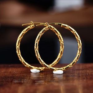 Aros de Oro Puro de 18K Xinfly Au750, Resistentes al Deslustre, Genuinos, Circulares Grandes, Estilo Bonito para Mujer, Regalo de Boda, Joyería - Product Image 3