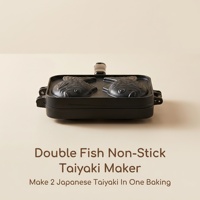 Sartén Antiadherente con Forma de Pez Doble para Hornear Taiyaki, para Cocina de Gas, Estilo Japonés, para Postres Caseros, 37x18cm