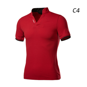 Summer Wine <strong>Red</strong> Polo <strong>Shirt</strong> Short Sleeve Solid Color Simple Business Golf Fashion Elastic Spot <strong>Men</strong> Short Sleeve <strong>Shirt</strong> 269 - Product Image 2
