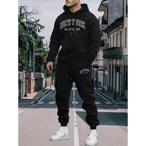 USA Factory Made Tracksuit Men Fashion Hoodies Men Custom Logo <b>Sets</b> Sweatshirt Sweatpants Fleece Hooded Pullover 2 Pieces <b>Set</b> - Product Image 2