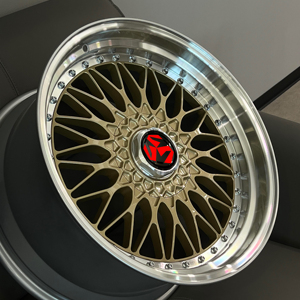 Jantes SJ Gold multi-rayons à lèvre polie, 3 pièces, 15-22 pouces, 5x112, décalées, pour <span class=keywords><strong>BMW</strong></span> Série 3, Audi A4, Golf R, GTI, Arteon, Passat <span class=keywords><strong>CC</strong></span> - Product Image 5