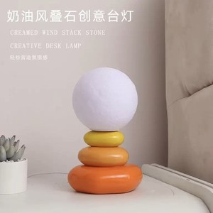 Ceramic Table <b>Lamp</b> Moon Shape Led <b>Touch</b> Control <b>Bedside</b> Night Light Ambient Decorative <b>Lamp</b> For Bedroom Sleep - Product Image 4