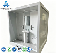 Toilet Modular Portabel Kecil, Kamar Mandi Modern, Toilet untuk Bangunan yang Sudah Ada, Perkemahan, Taman, Toilet Umum
