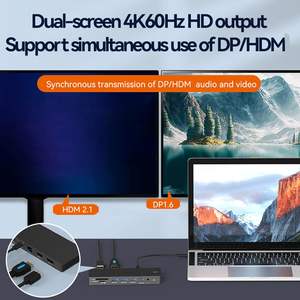 SYong Plug-Play สถานีเชื่อมต่อหลายพอร์ต12 in 1, มาพร้อมกับตัวแยกพอร์ต USB 10Gbps ตัวอ่านการ์ด SD TF HDMI2.1 8K DP1.6สำหรับ - Product Image 4