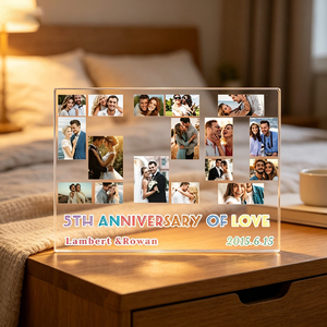 Ornements en acrylique personnalisés, <span class=keywords><strong>collage</strong></span> <span class=keywords><strong>photo</strong></span> sur mesure, cadeaux commémoratifs pour couples, décoration intérieure pour moments mémorables - Product Image 5