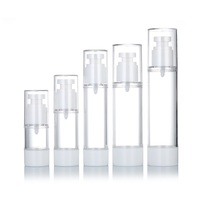 Envase Vacío para Crema o Loción, 15ml 20ml 30ml 50ml, Botella de Plástico Mate Transparente con Bomba de Pulverización sin Aire para Envasado de Cosméticos