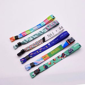 Pulsera de Tela Jacquard Personalizada de Poliéster para Festivales, Pulsera Promocional con Cierre Deslizante para Eventos de Boda, Textil Económico para Eventos - Product Image 2