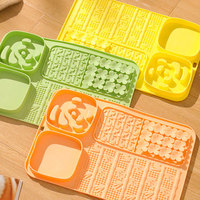 Tapis de léchage en silicone à double bol multi-zones avec ventouse pour l'alimentation lente des chiens et l'enrichissement en croquettes humides