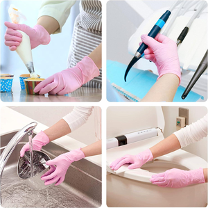 Gants en nitrile rose clair, sans latex, qualité alimentaire, antidérapants, jetables, durables et confortables - Product Image 2