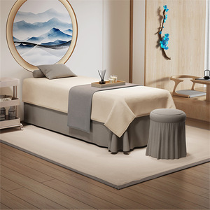 Set <span class=keywords><strong>Copriletto</strong></span> 4 Pezzi per Massaggi e Centri Estetici, Stile Europeo di Lusso in Tinta Unita - Product Image 3