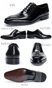 Zapatos de negocios británicos para <span class=keywords><strong>hombre</strong></span>, calzado Formal de cuero genuino, <span class=keywords><strong>mocasines</strong></span> planos con cordones, Oxford para fiesta y boda - Product Image 6