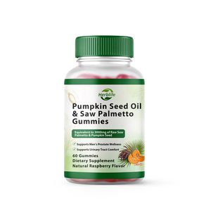 ผลิตภัณฑ์เสริมอาหารสำหรับผู้ชาย น้ำมันเมล็ดฟักทองและสารสกัดจาก Saw Palmetto รสราสเบอร์รี่ธรรมชาติ บรรจุ 60 เม็ด (Private Label OEM) - Product Image 1