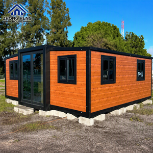 <span class=keywords><strong>Casa</strong></span> Modular Prefabricada Moderna de Doble Ala, con Puerta de Vidrio, para Jardín o Patio Trasero, Cabaña para Huéspedes, Estructura de Acero, Expandible, Tipo Contenedor - Product Image 1