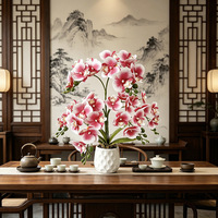 Lot de 36 petites orchidées Phalaenopsis artificielles, ornement bonsaï fait main, décoration pour hôtels et mariages, verdure en plastique