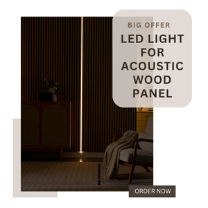 Led ánh sáng LED striplights Acoustic gỗ Bảng điều chỉnh 3D bằng gỗ âm thanh khuếch tán tường Bảng điều chỉnh Led striplight MDF slat Pet Bảng điều chỉnh - Product Image 5