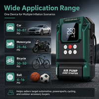Démarreur d'urgence routier avec pompe à air, S400 1200A 12V, gonfleur de pneus, compact, portable, charge rapide