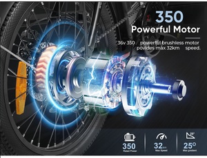 EU Stock 36V12AH Lithium Battery Electric City Bike 20\" High-Carbon Steel Folding <b>Frame</b> with SHIMANO 7 Speed <b>EBIKE</b> - Product Image 5