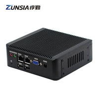 Zunsia Thin Client Mini PC Celeron J1900 Atom E3845 Dual Lan Quad Core 4COM X86 Linux Industrial Fanless Barebone Nano Mini Pc