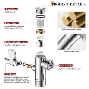 Multifunktion 1/2-Zoll-Toilette Badezimmer Dusche Sanitär Eck ventil Kupfer Winkel hahn mit 80 Mesh Filter - Product Image 3