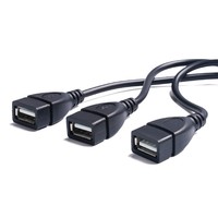 Cable Divisor OTG USB de 3 Puertos, Tipo C Hembra a USB A o 3 USB Hembra, 5V 3A, Carga y Sincronización, 30cm, Se Acepta OEM