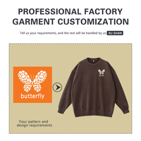 Sweat-shirt de haute qualité avec logo personnalisé, gris et rouge, couleur unie, technique de broderie, revers et ourlet brodés – pour l'hiver