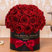 Kotak Kemasan Bunga Valentine Lingkaran Mewah Murah Cajas De Karton Para Flores Redondas Kotak Hadiah Bulat untuk Bunga