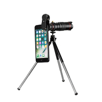 Objectif de caméra téléobjectif optique 4K de haute qualité Objectif zoom 22X avec mini trépied pour téléphone portable/appareil photo Couleur noire