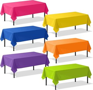 Manteles de Plástico de Colores Surtidos, 54 x 108 Pulgadas, Desechables, Rectangulares, para Picnic, Bodas y Fiestas - Product Image 5