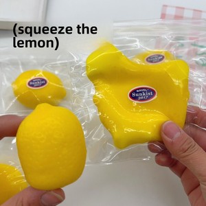Fluid Lemon <b>Squishy</b> Realistic Soft Slow Rebound Hand-Pinch Stress-Relief <b>Toy</b> Decompression Cross-Border Silicone Latex Squeeze - Product Image 3