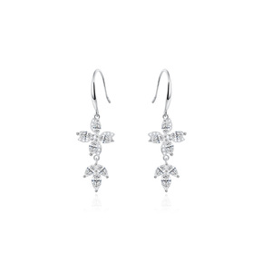 Pendientes de flor con diseño de garra en tono plateado y perlas, para uso diario, joyería para mujer - Product Image 5