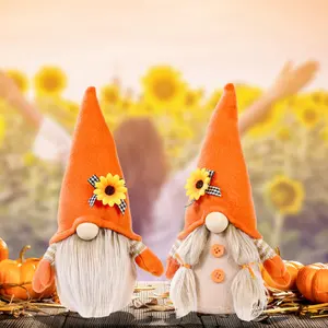 Gnome Decoration 2021 New Arrival Harvest Festival Autumn Sunflower Faceless Doll Decoration Shopping Mall Bar Home Thanksgiving Gnome Decoration