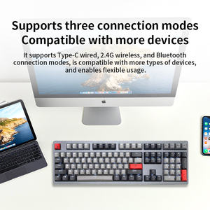 Clavier de jeu sans fil HengYu à trois modes silencieux, mécanique, rétroéclairé RVB, pleine taille, USB Type-C, hot-swap, nouveau statut, axe Kailh - Product Image 4