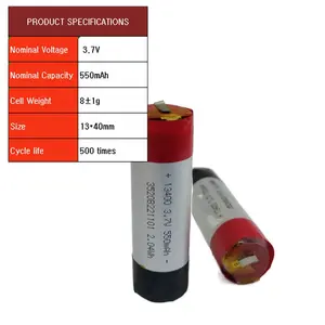 Baterai li-on Lipo 13400 mAh dapat diisi ulang 3.7 V 550mAh polimer Lipo 3.7 mAh bersertifikat