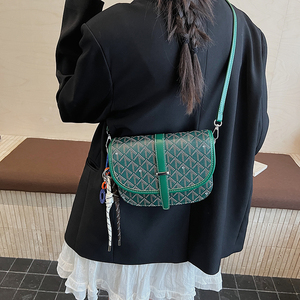 Cross-border Fashion Women's PU Geometric Zipper Mini Portable Saddle Messenger Bag <b>Square</b> Shoulder Crossbody <b>Adjustable</b> Strap - Product Image 4