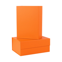 Neues Design Flache Verpackung OEM Logo Marken-Magnetverschluss Starre Matte Orange Papier-Flaschen-Geschenkbox Faltbar
