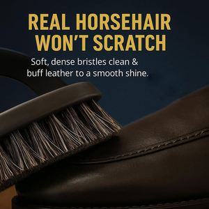 Cepillo de Detalle para Calzado de Cuero con Cerdas Largas de Pelo de Caballo y Cepillo de Limpieza de Silicona Ecológico - Product Image 3