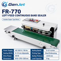 Selladora de Banda Continua Semiautomática Horizontal para Bolsas de Plástico, Equipo de Empaquetado de Film con Impresión de Rueda de Acero
